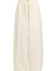 Bottega Veneta Women's Intrecciato-Drawstring Cotton Toile Wide-Leg Trousers - 7