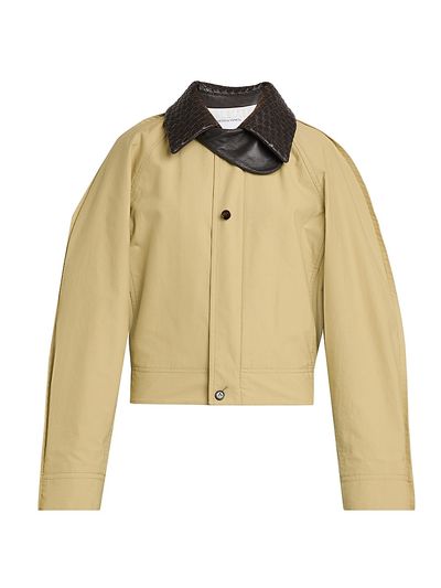 Bottega Veneta Women's Intrecciato Collar Cotton Blouson Jacket