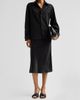Bottega Veneta Women's Intrecciato Leather Collar Wool Shirt - 2