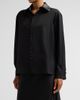 Bottega Veneta Women's Intrecciato Leather Collar Wool Shirt - 4