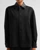 Bottega Veneta Women's Intrecciato Leather Collar Wool Shirt - 5