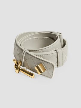 Bottega Veneta Women's Knot-Buckle Intrecciato Nappa Leather Belt