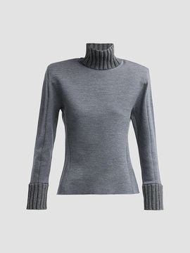 Bottega Veneta Women's Turtleneck Double-Knit Wool Long-Sleeve Sweater