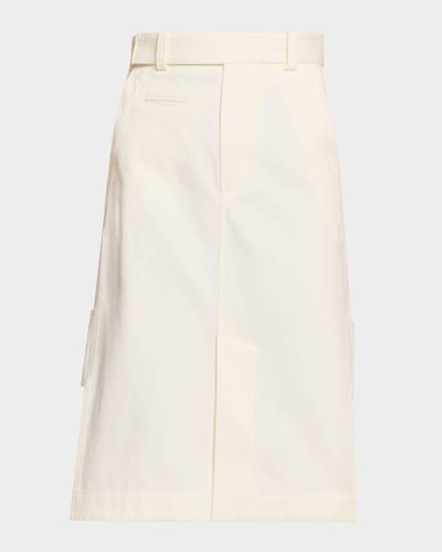 Bottega Veneta Workwear Cotton Twill Midi-Skirt
