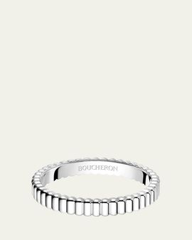 Boucheron 18K White Gold Grosgrain Wedding Band