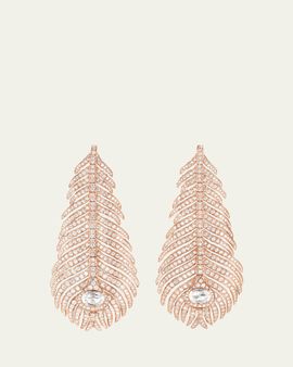 Boucheron Plume de Paon Diamond Pendant Earrings in Pink Gold