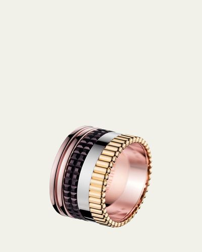 Boucheron Quatre Large Ring in Tricolor Gold with Brown PVD