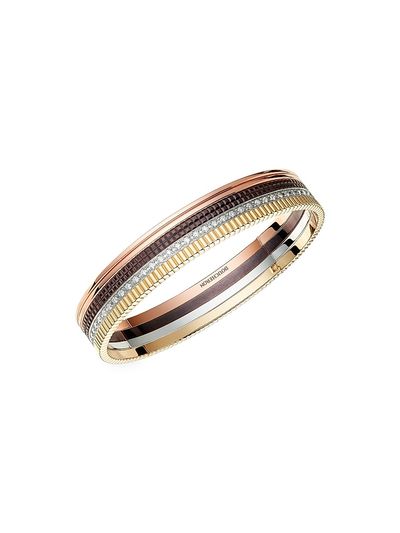 Boucheron Women's Quatre Classique 18K Yellow Gold, Pink Gold, White Gold & Diamond Bangle Bracelet