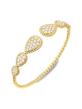Boucheron Women's Serpent Bohème 18K Yellow Gold & 2.26 TCW Diamond Multiple-Motif Open Bangle Bracelet