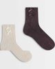 Boux Avenue Boux Avenue 2 pack cozy ribbed socks in neutral / brown - 1