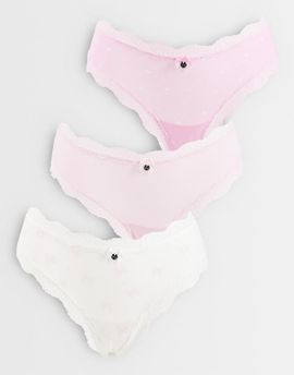 Boux Avenue Boux Avenue 3 pack brazilian briefs in pink heart and bows print