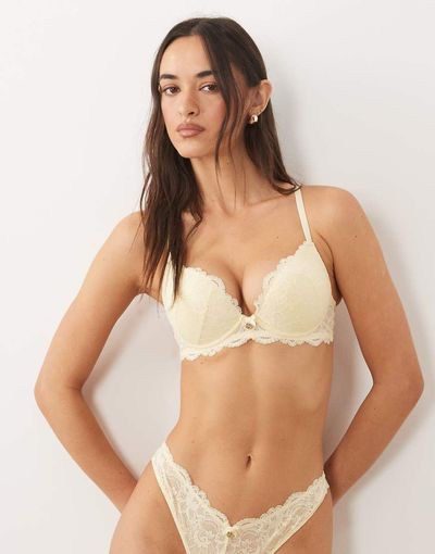 Boux Avenue Boux Avenue Aliyah padded plunge bra in butter yellow