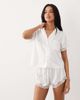 Boux Avenue Boux Avenue Bridal Amelia short sleeve camp collar shirt and shorts set in ivory-White - 1