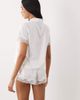 Boux Avenue Boux Avenue Bridal Amelia short sleeve camp collar shirt and shorts set in ivory-White - 4