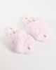 Boux Avenue Boux Avenue cross band fluffy embroidered gingerbread slippers in pink - 2