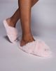 Boux Avenue Boux Avenue cross band fluffy slippers in powder pink - 1