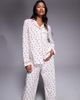Boux Avenue Boux Avenue fleece long sleeve top & pants PJ set in a bag in heart print-Multi - 1
