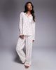 Boux Avenue Boux Avenue fleece long sleeve top & pants PJ set in a bag in heart print-Multi - 2