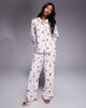 Boux Avenue Boux Avenue fleece long sleeve top & pants PJ set in puppy christmas print-Multi - 1