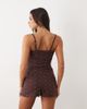 Boux Avenue Boux Avenue floral pointelle shorts and cami set in chocolate brown - 3