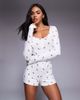 Boux Avenue Boux Avenue heart print super soft romper in ivory-White - 1