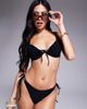 Boux Avenue Boux Avenue Ibiza plunge bikini top in black-Blue - 2