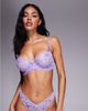 Boux Avenue Boux Avenue Iris sophisticated eyelash lace balconette bra in purple-Multi - 3