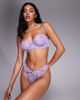 Boux Avenue Boux Avenue Iris sophisticated eyelash thong in purple-Multi - 1