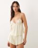Boux Avenue Boux Avenue Kaya satin cami set in yellow with pink trim - 1