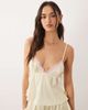Boux Avenue Boux Avenue Kaya satin cami set in yellow with pink trim - 4