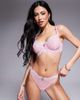 Boux Avenue Boux Avenue Layla embroidered flower ribbon soft plunge bra in pink-Multi - 4