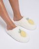 Boux Avenue Boux Avenue lemon mule slippers in ivory-White - 1