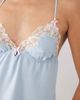 Boux Avenue Boux Avenue Nyra satin cami and shorts sleepwear set with floral lace-trim detailing in light blue - 3