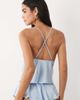 Boux Avenue Boux Avenue Nyra satin cami and shorts sleepwear set with floral lace-trim detailing in light blue - 4