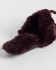 Boux Avenue Boux Avenue open toe rhinestone heart bow front plush slippers in berry-Red - 3