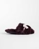 Boux Avenue Boux Avenue open toe rhinestone heart bow front plush slippers in berry-Red - 4