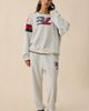 Boys Lie Boys Lie Champs Colorblock Thermal Crewneck Pullover Top in Grey, Women's at Urban Outfitters - 5