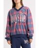BOYS LIE BOYS LIE Kelly Hayley Graphic Plaid V-Neck Sweatshirt - 1