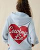 Boys Lie Boys Lie Racer Cowboys Lie Graphic Thermal Hoodie Sweatshirt in Light Blue, Women's at Urban Outfitters - 1