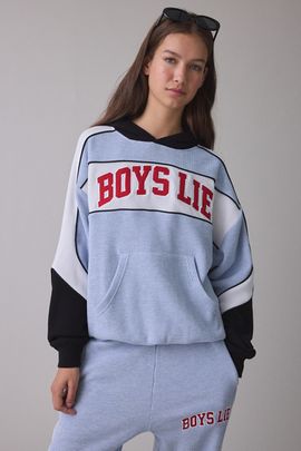 Boys Lie Boys Lie Racer Good Sport Thermal Hoodie Sweatshirt in Blue, Women's at Urban Outfitters