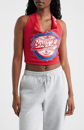 BOYS LIE BOYS LIE Sporty Spice Graphic Halter Crop Top