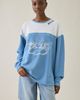 Boys Lie Boys Lie Varsity Blues Graphic Thermal Long Sleeve Tee in Blue, Women's at Urban Outfitters - 1