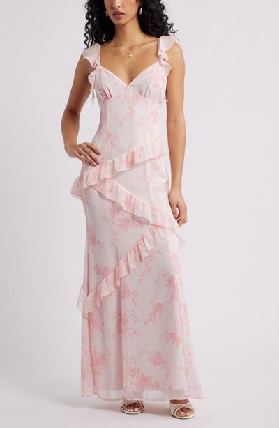 BP. BP. Asymmetric Ruffle Tiered Maxi Dress
