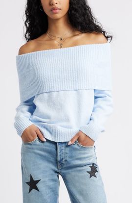 BP. BP. Bouclé Off the Shoulder Sweater
