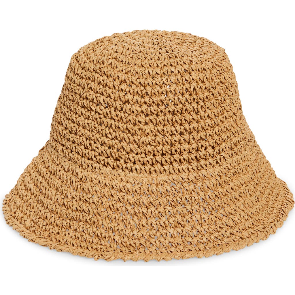 BP. BP. Crochet Stitch Straw Bucket Hat