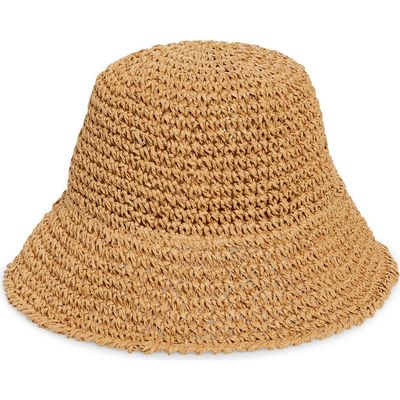 BP. BP. Crochet Stitch Straw Bucket Hat