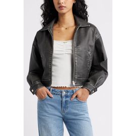 BP. BP. Distressed Faux Leather Jacket