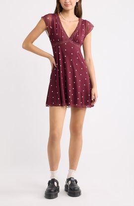 BP. BP. Lace Trim Flutter Sleeve Minidress