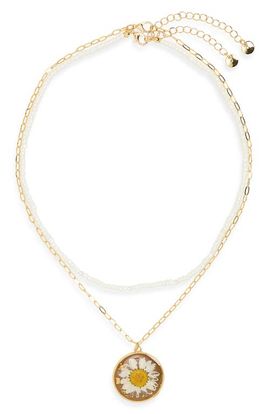 BP. BP. Layered Floral Pendant Necklace