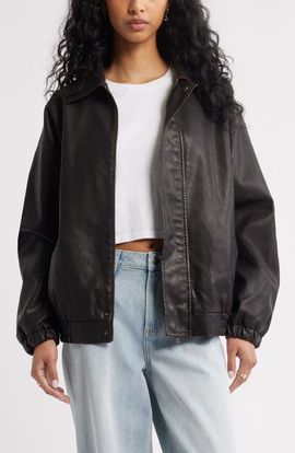 BP. BP. Oversize Faux Leather Jacket